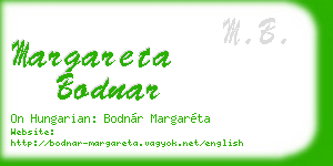 margareta bodnar business card