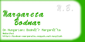 margareta bodnar business card